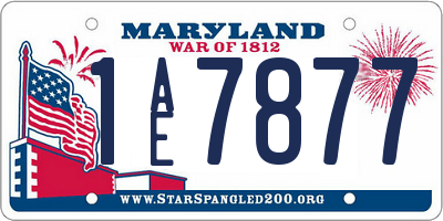 MD license plate 1AE7877