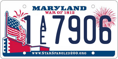 MD license plate 1AE7906