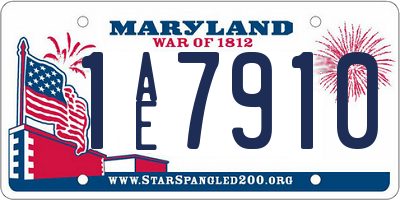 MD license plate 1AE7910