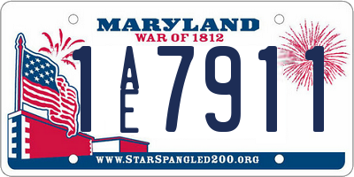 MD license plate 1AE7911
