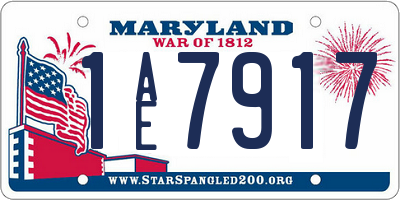 MD license plate 1AE7917