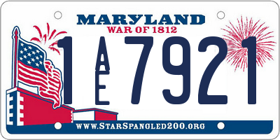 MD license plate 1AE7921