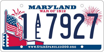 MD license plate 1AE7927