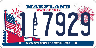 MD license plate 1AE7929