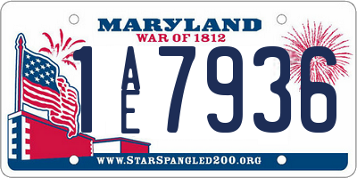 MD license plate 1AE7936