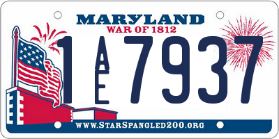MD license plate 1AE7937