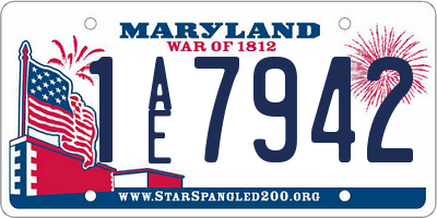 MD license plate 1AE7942
