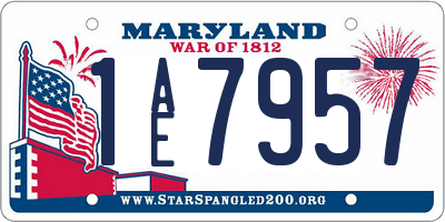 MD license plate 1AE7957