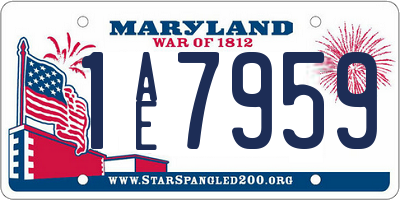 MD license plate 1AE7959