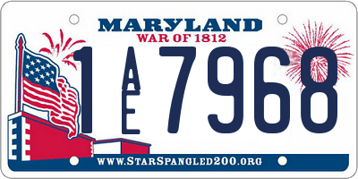 MD license plate 1AE7968
