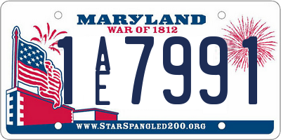MD license plate 1AE7991