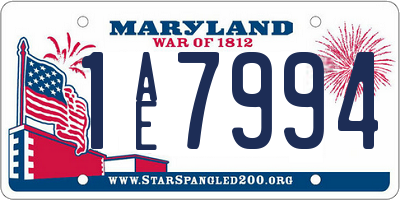 MD license plate 1AE7994