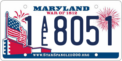 MD license plate 1AE8051