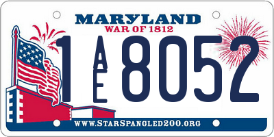 MD license plate 1AE8052