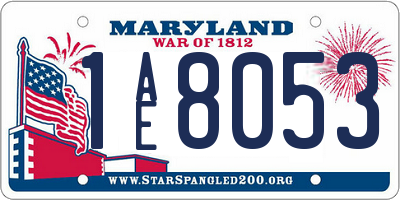 MD license plate 1AE8053