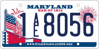 MD license plate 1AE8056