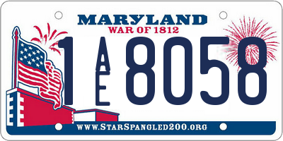 MD license plate 1AE8058