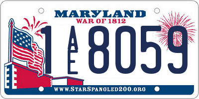 MD license plate 1AE8059