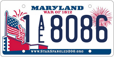 MD license plate 1AE8086