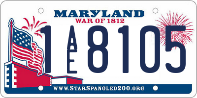 MD license plate 1AE8105