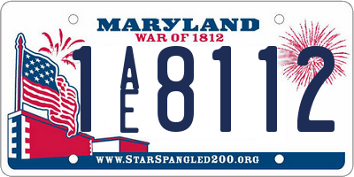 MD license plate 1AE8112