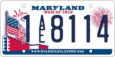 MD license plate 1AE8114