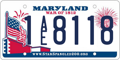 MD license plate 1AE8118