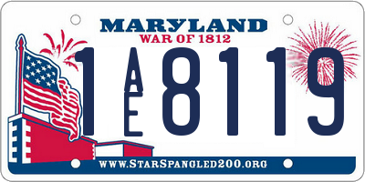 MD license plate 1AE8119