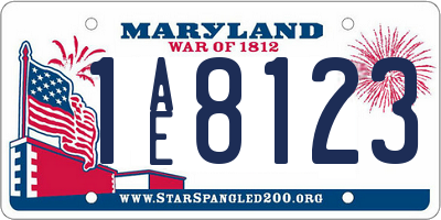 MD license plate 1AE8123