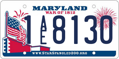 MD license plate 1AE8130