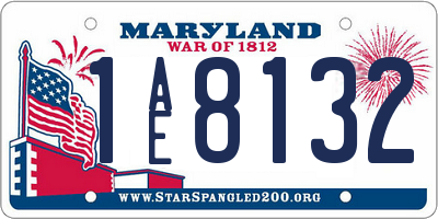 MD license plate 1AE8132