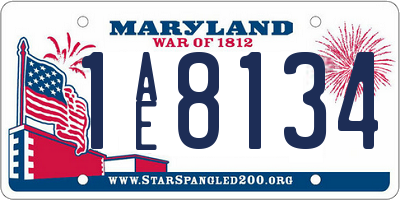 MD license plate 1AE8134
