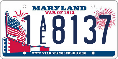 MD license plate 1AE8137