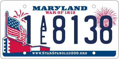 MD license plate 1AE8138