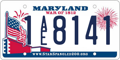 MD license plate 1AE8141