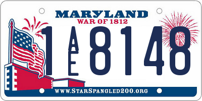 MD license plate 1AE8148