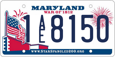 MD license plate 1AE8150