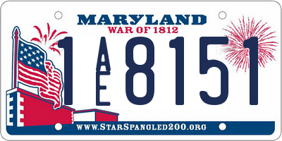 MD license plate 1AE8151