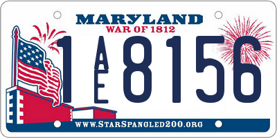 MD license plate 1AE8156