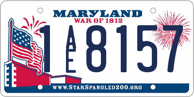 MD license plate 1AE8157