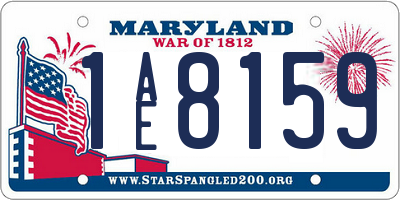 MD license plate 1AE8159