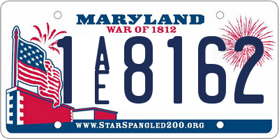 MD license plate 1AE8162
