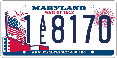 MD license plate 1AE8170