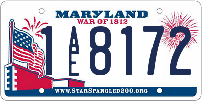 MD license plate 1AE8172
