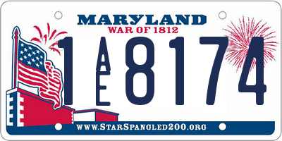 MD license plate 1AE8174