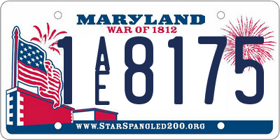 MD license plate 1AE8175
