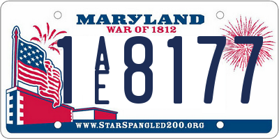 MD license plate 1AE8177
