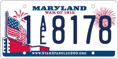 MD license plate 1AE8178