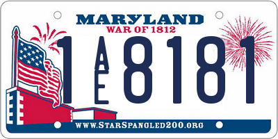 MD license plate 1AE8181