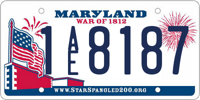 MD license plate 1AE8187